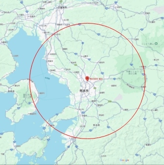 サービス提供エリアを示した地図