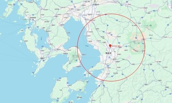 サービス提供エリアを示した地図